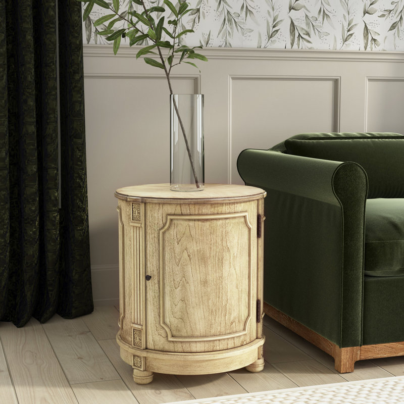 Table de bout à tambour avec rangement Summersville, Beige