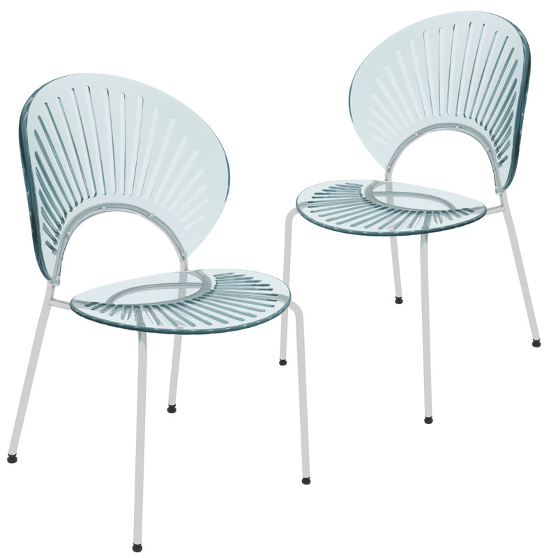 Kayahna 17.52'' H Metal Stacking Side Chair, Smoke, 2