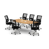 Rectangle 6 Person 80'' L Training Table and Chair Set with Casters