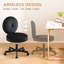Upholstered Armless Task Office Chair, Ergonomic Height Adjustable Velvet Vanity Chair-108842729