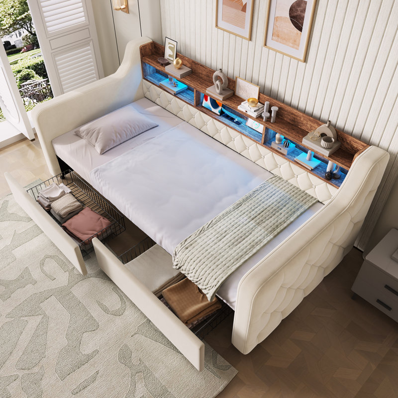 Bed, Beige