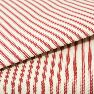 44/45" 100% Cotton Woven Ticking, Stripe Red