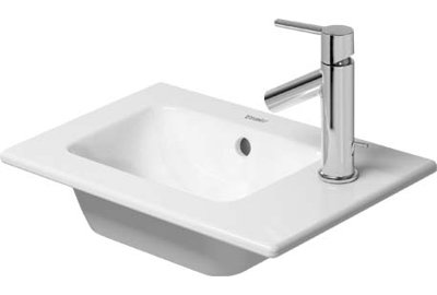 Ceramic Rectangular Vessel Bathroom Sink with Overflow