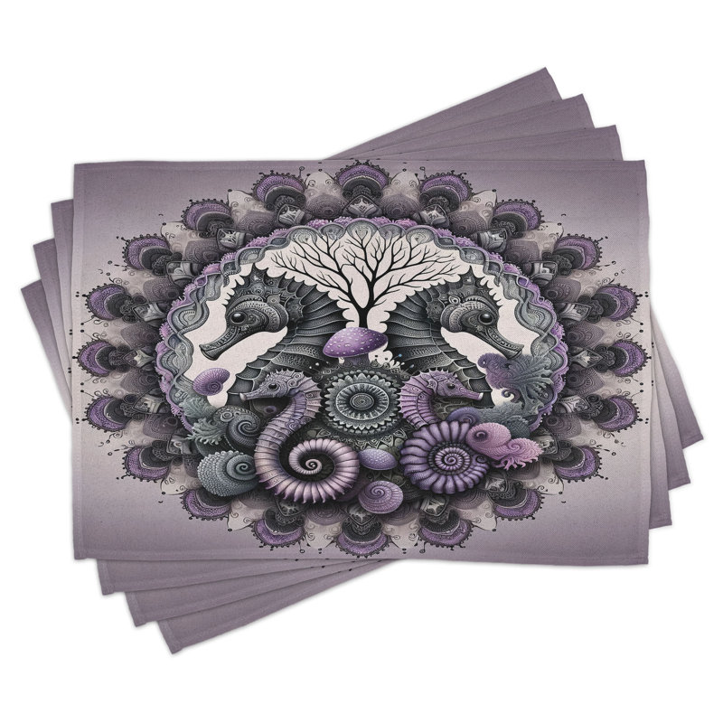 Polyester Mauve Grey Rectangle Placemat