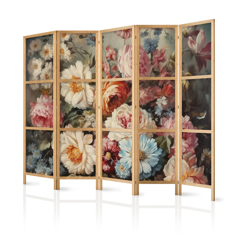 171cm H Solid Wood Folding Room Divider, 171cm H x 225cm W x 1.2cm D