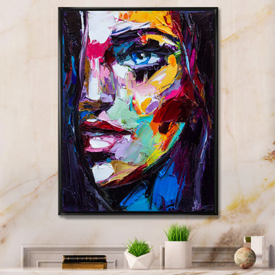 Portrait coloré d'une femme à l'huile - Peinture