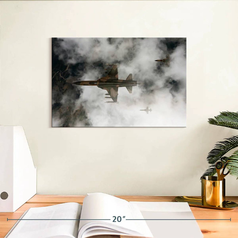Mait Cloudy Fighter Jets, 8" H x 12" W