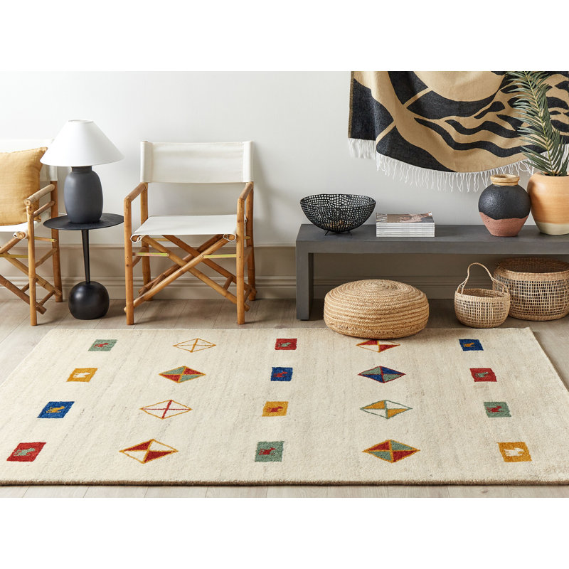 Geira Geometric Wool Hand Woven Area Rug, Rectangle 160 x 230cm