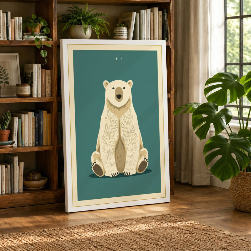 Gentle Bear Modern - Wrapped Canvas, 18x12 - 45.7 x 30.5 cm, Ochre Border