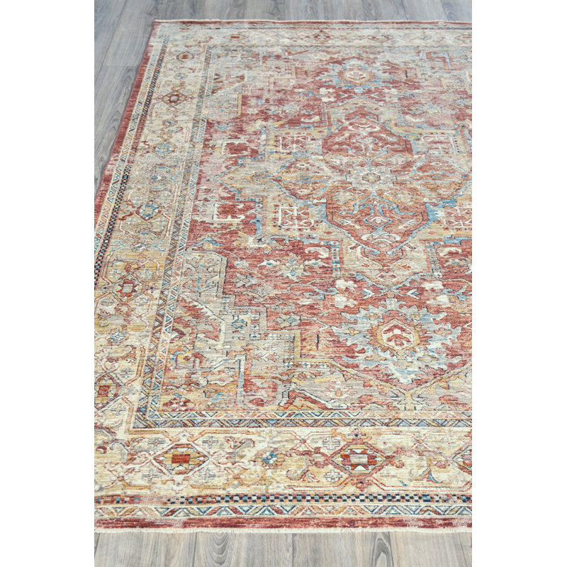 Antique Loom Rust/Beige Polyester powerloom Area Rug, Rectangle 12' x 15'