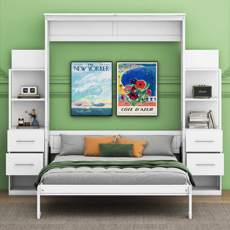 Ellettsville Unfinished Murphy Bed, White