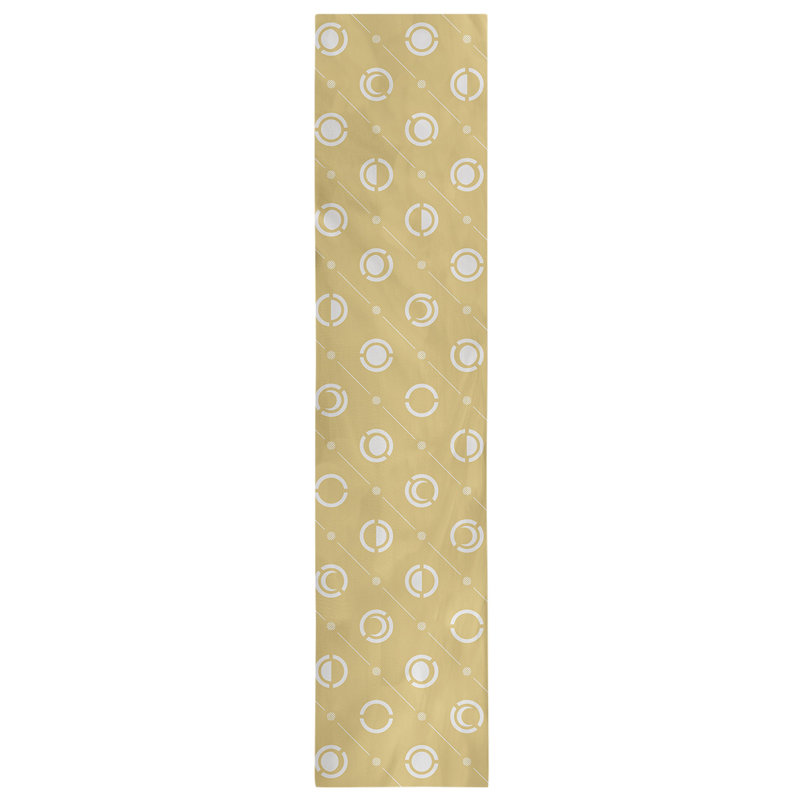 Classic Moon Phases Table Runner, 16" x 90", Yellow/White