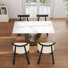 5-Piece Modern Rectangular Sintered Stone Dining Table Set With 4 Faux Leather Chairs