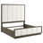 Carlwirt Eastern King Wood Panel Bed with 80-Inch Boucle Upholstered Headboard, Taupe Oak-1961001433-1880409815