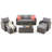 Wicker/Rattan 7 - Person Seating Group with Fire Pit Table-69505240