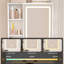 Mini coiffeuse moderne avec miroir éclairé à DEL et rangement dissimulé, tabouret rembourré, bureau de coiffeuse à luminosité réglable, tablettes à plusieurs niveaux résistantes à la poussière, blanc