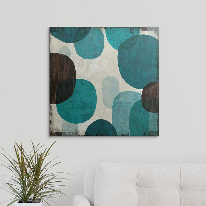 «Brodin Blue Drips I» par Michael Mullan, impression, H 24 po x l 24 po x P 1,5 po, Toile