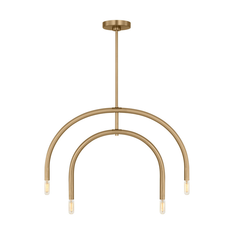 Hadden 4-Light Chandelier, Satin Brass, 14.5" H x 22" W x 14.25" D