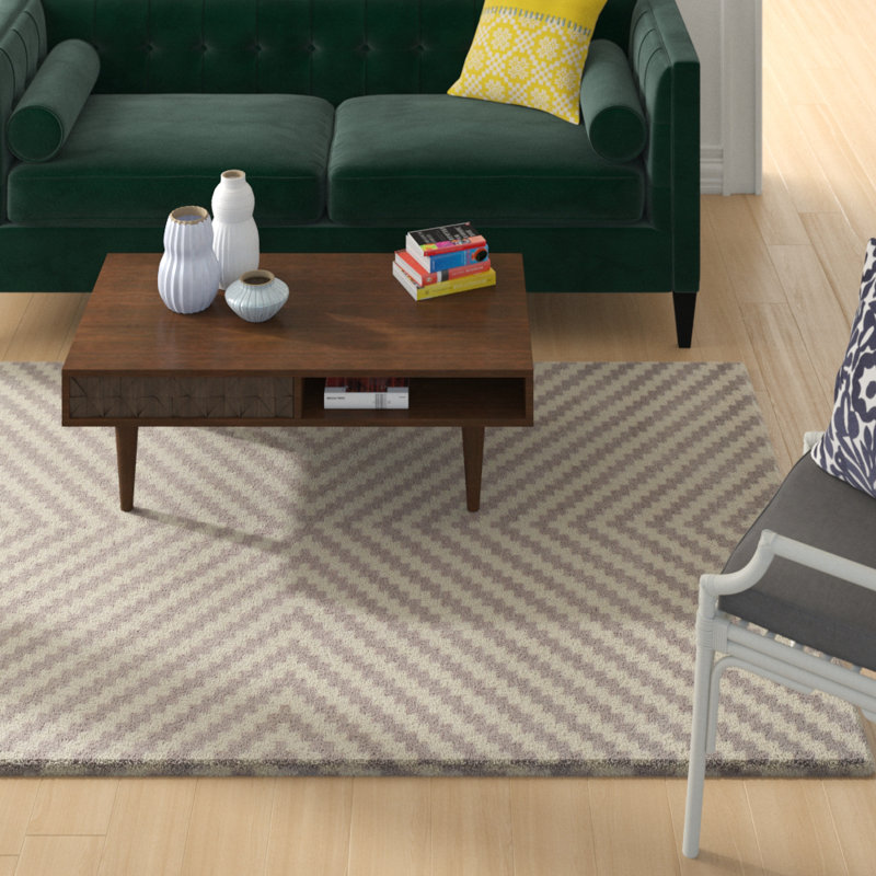 Sanyla Hand Tufted Wool Geometric Rug, Rectangle 8' x 10'