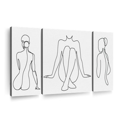 Woman Body Silhouette Multi Piece Canvas Print