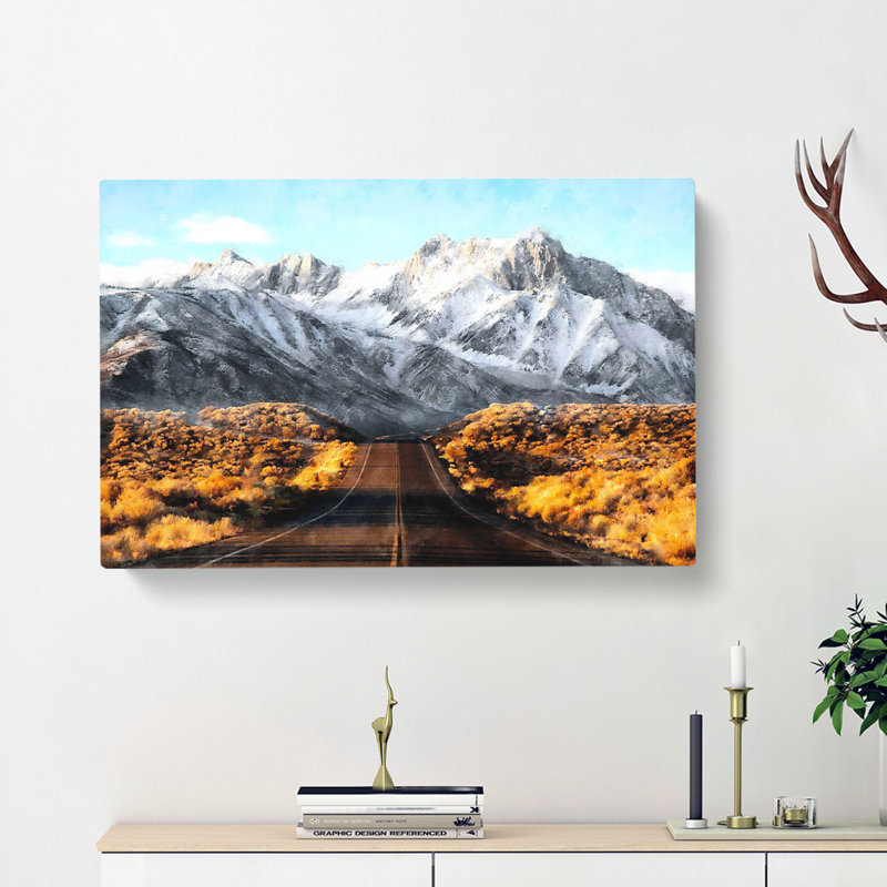 Road To The Mountains In California - Wrapped Canvas, 40cm H x 60cm W x 3cm D