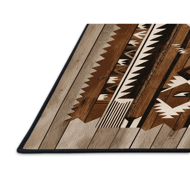  Tapis lavable en bois de grange, Rectangulaire 3 pi x 5 pi