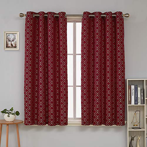 Emmagrace Blackout Curtain Pair, 52" W x 45" L, Red