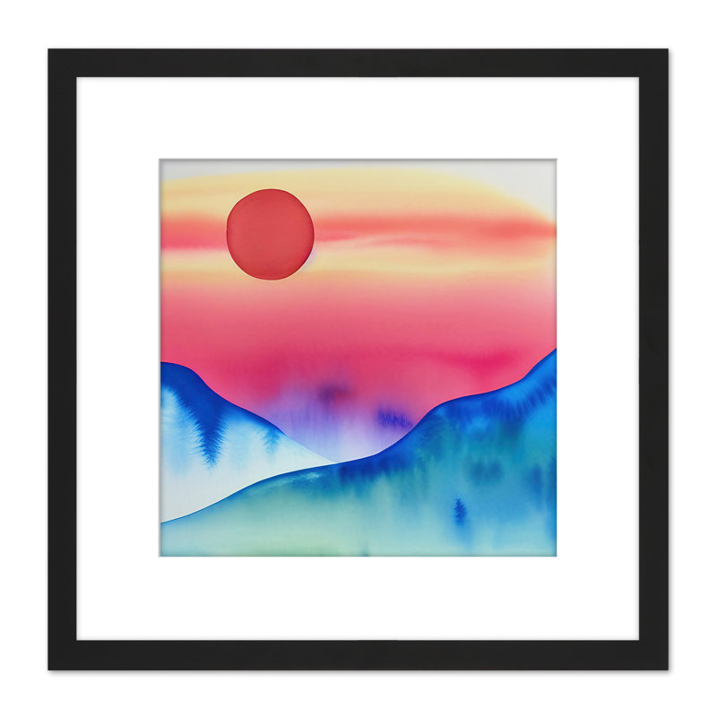 Landscape Sun Sunset Watercolour - Single Picture Frame Painting