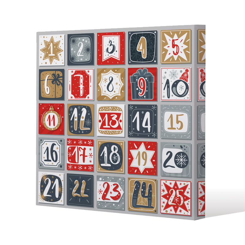 December Advent Calendar - Wrapped Canvas Print, 46cm H x 46cm W