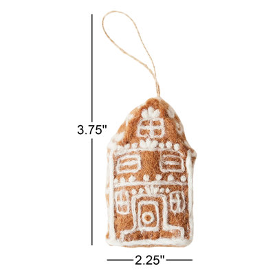 3.75'' Handmade Wool / Felt Buildings & Architecture Holiday Shaped Ornament