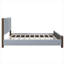Base de lit tapissier moderne avec tête de lit capitonnée et pieds en bois massif de style moderne Mid-Century-1434560123