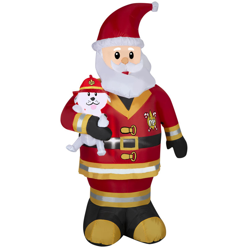 Christmas Inflatable Firefighter Santa