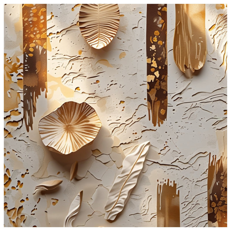 Textured Botanical Abstract Blankets, 60in W x 80in H