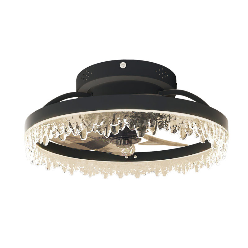Ventilateur de plafond encastré silencieux 16 "avec lumière - pales invisibles, télécommande et minuterie, 16"