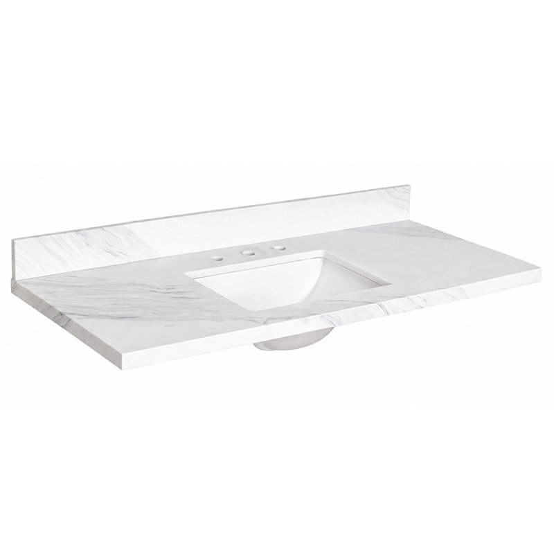 Kingston Brass Mayorca 49-Inch Quartz Vanity Top (8" Faucet Drillings)