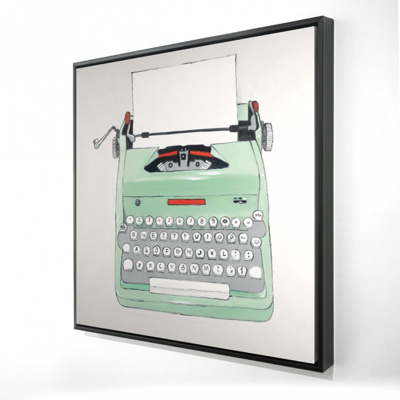 «Mint Typewriter», reproduction sur toile, H 24 po x l 24 po