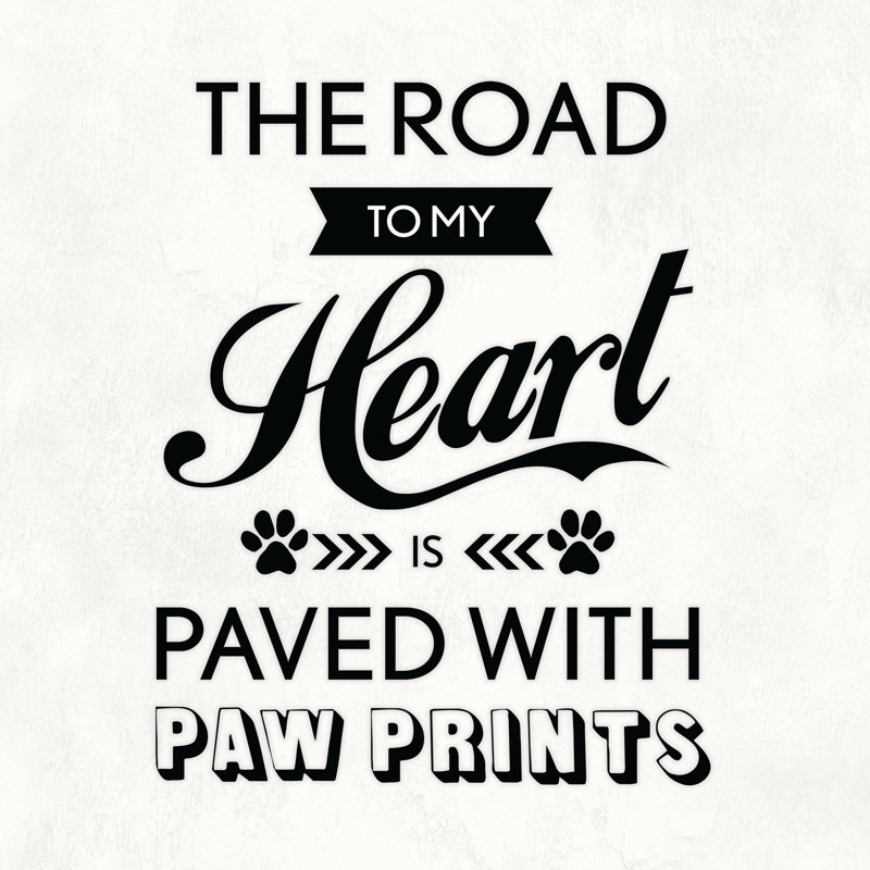 Road To Heart Is Pups - Wrapped Canvas Print, 30cm H x 30cm W x 3.8cm D