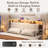 Upholstered Bed Frame With Headboard And Led Lights, Storage Bed With 4  Drawers And Open Shelves, Led Bed With Charging Station-756121794-756121853