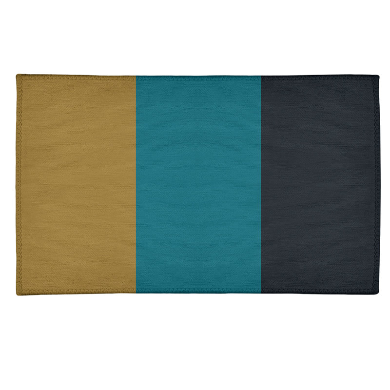 Tapis en poly à rayures de football jacksonville, Rectangle 2 pi x 3 pi