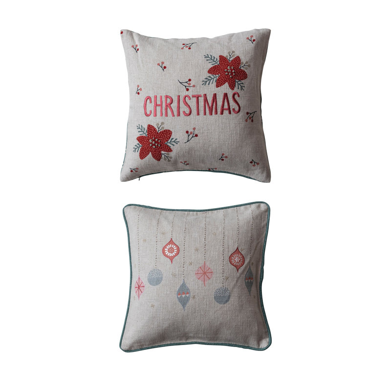 Linen Blend Throw Square Pillow Cover & Insert
