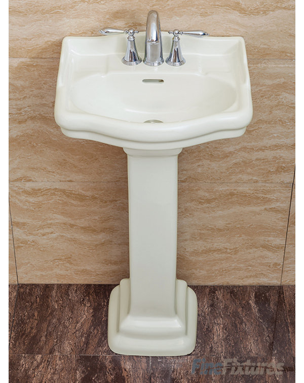 Roosevelt 27.5" Tall Vitreous China Oval Pedestal Bathroom Sink with Overflow
