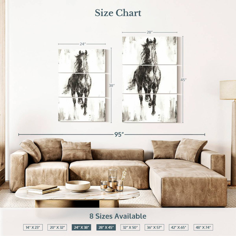 Brampt Rustic Black Stallion I, 45" H x 28" W