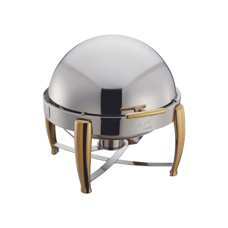 Stainless Steel Round Chafing Dish, Gold