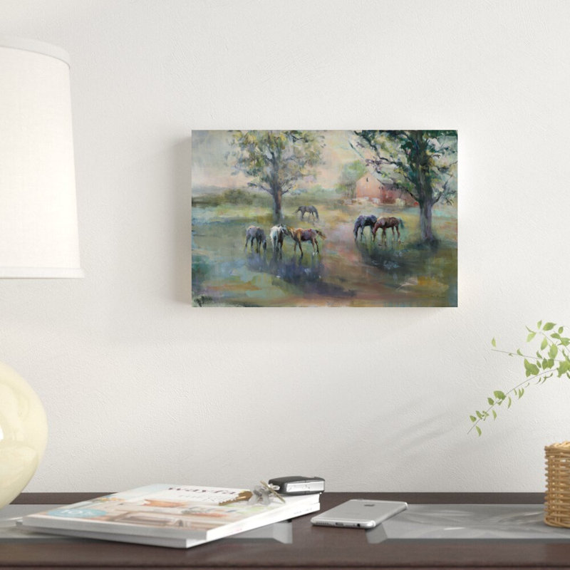 Reproduction d'art sur toile tendue "Lever du jour à la ferme" par Marilyn Hageman, H 8 po x l 12 po