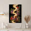 Art mural en cuivre pots et casseroles avec figues et poivrons sur toile noire-412801007