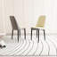 De 2 chaises de cuisine, cuir PU luxueux, pieds en métal noir pour une cuisson confortable (beige et coussins moelleux, confort-444628059-445060366