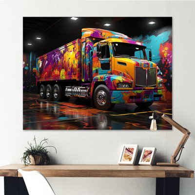 Street Art Semi Trailer Truck sur toile