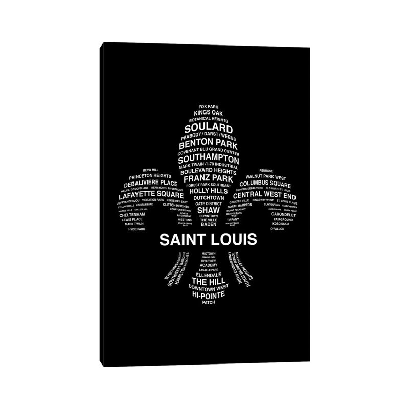 St. Louis Neighborhoods by Benton Park Prints - Print on Canvas, Wrapped Canvas, 20.32 cm H x 30.48 cm W