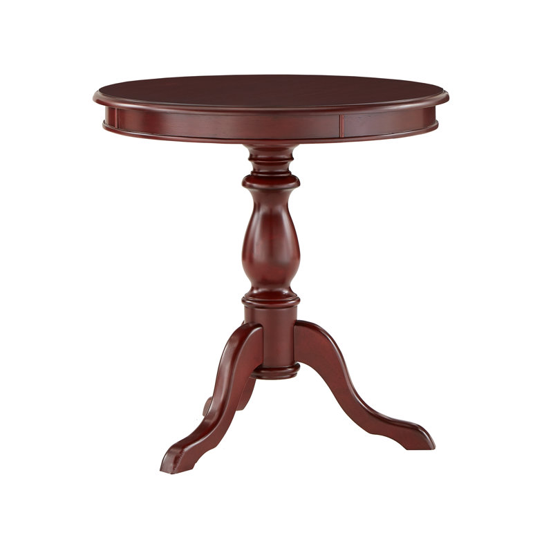 Pamela Solid Wood End Table, Burgundy
