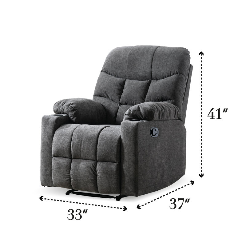 Fauteuil inclinable Fiatt, Microfibre/microsuède gris